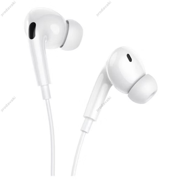 Дротові навушники HOCO M101 Pro Crystal sound wire-controlled with mic Type-C White